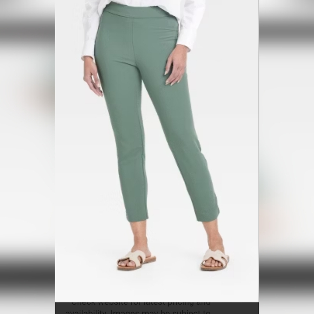 NWT a new day Women's Sage Green Pants. Skinny High Rise. Office Business Casual